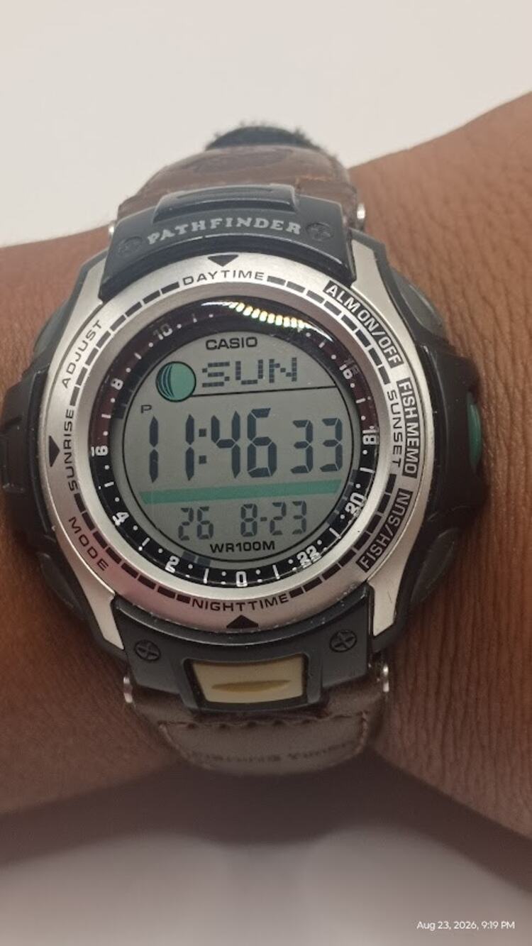Casio Pathfinder PAS-400B-5V Fishing Timer Moon Phase Digital Watch 2632